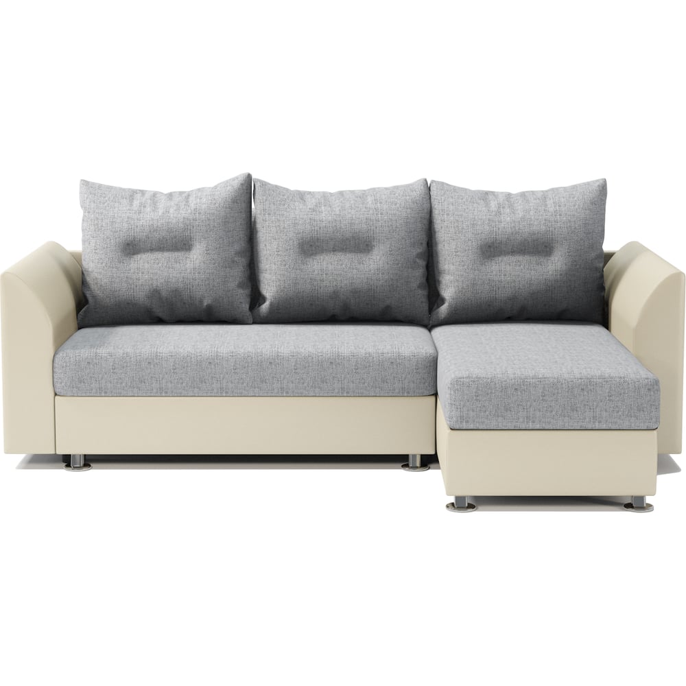 Изображение товара Угловой диван Шарм Ария Скала правый, бежевый и серый шенилл