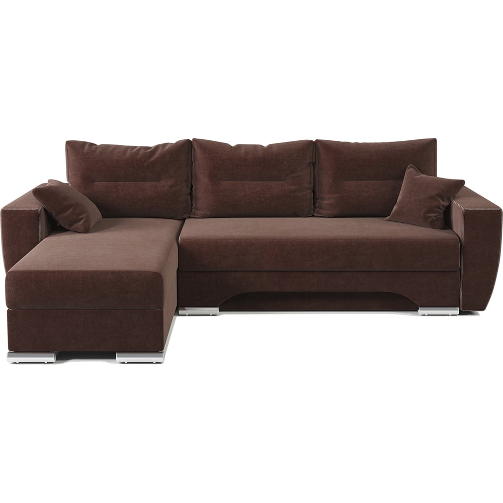 Изображение товара Угловой диван Шарм ЕвроШаг левый велюр Дрим шоколад современный стиль