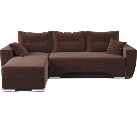 Изображение товара Угловой диван Шарм ЕвроШаг левый, велюр, Дрим шоколад 170523578