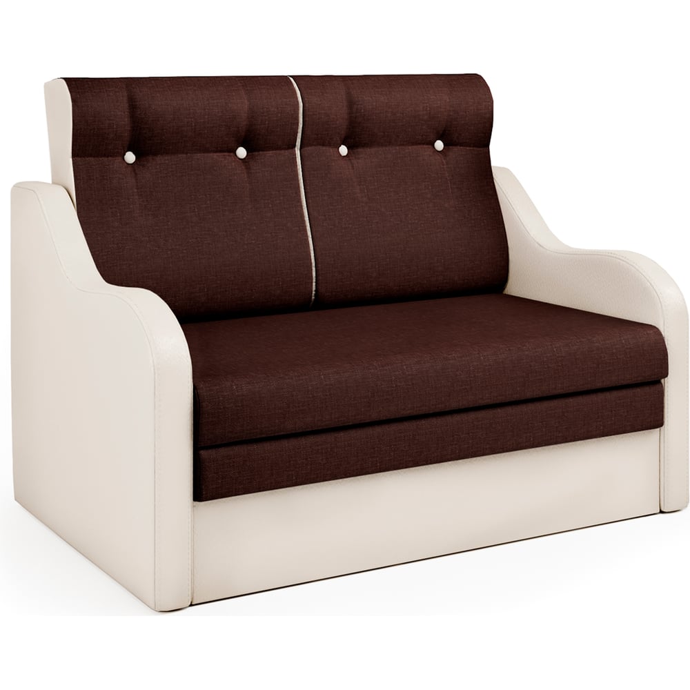 Изображение товара Диван-кровать Шарм Классика 2В из экокожи и рогожки, современный стиль, размер 1400 мм