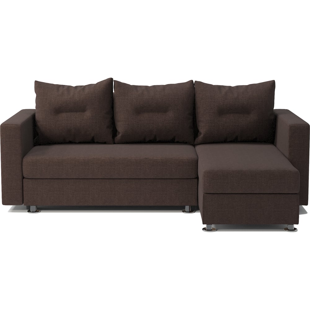 Изображение товара Угловой диван Шарм Ария правый рогожка шоколад современный дизайн