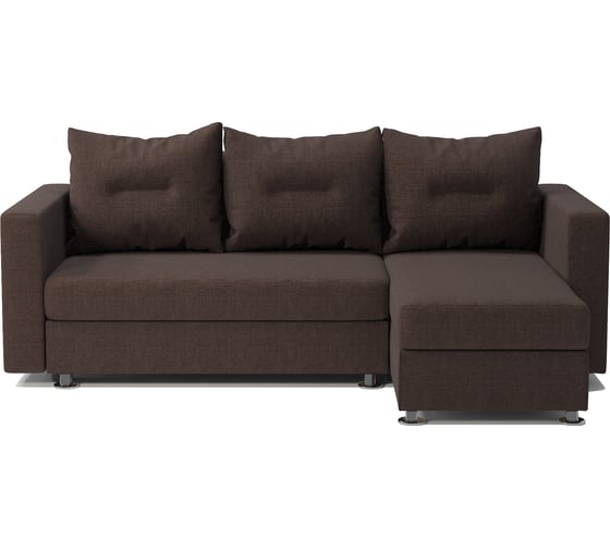 Изображение товара Угловой диван Шарм Ария правый, рогожка, шоколад 190422111