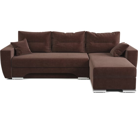 Изображение товара Угловой диван Шарм ЕвроШаг правый, велюр, Дрим шоколад 170523581
