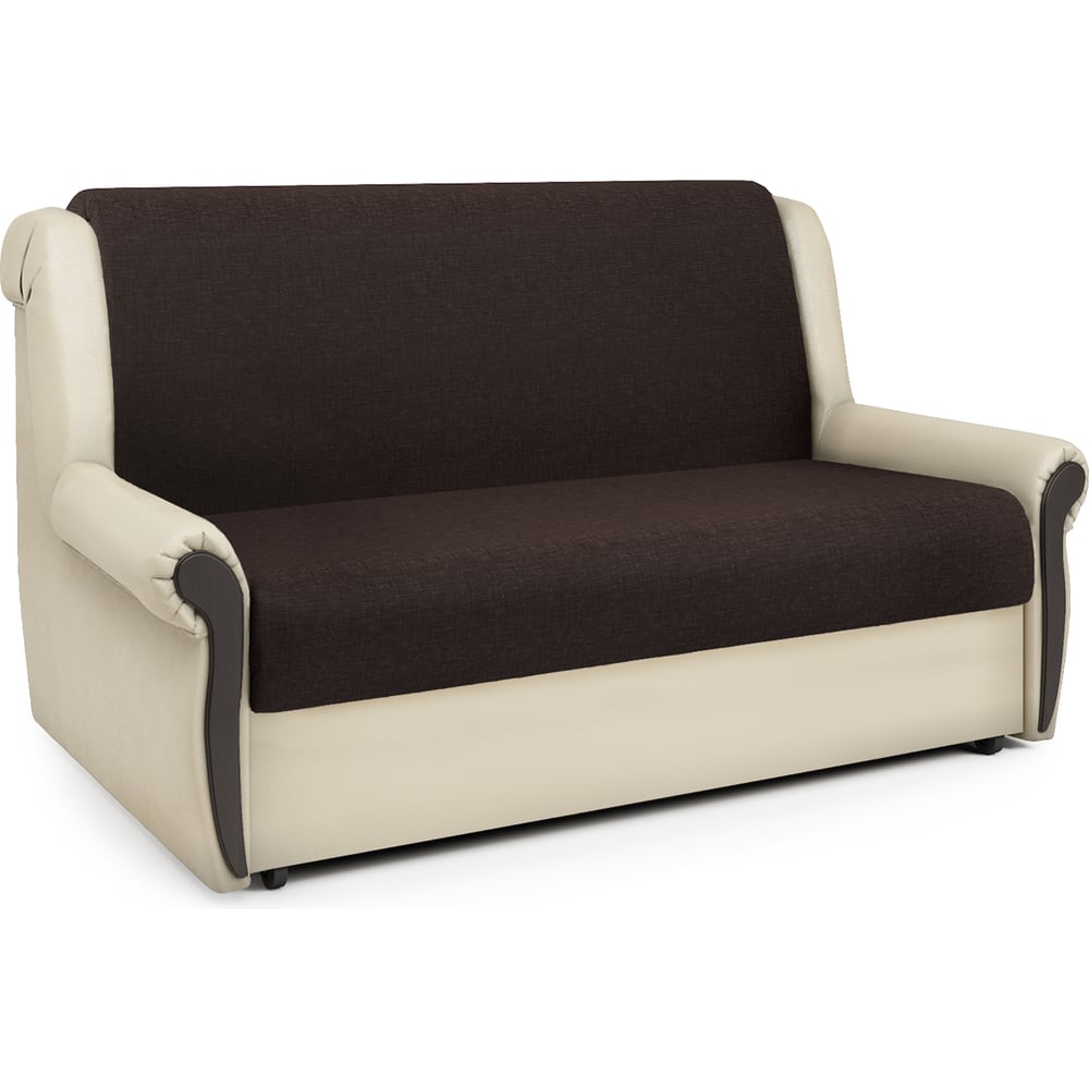 Изображение товара Диван-кровать Шарм Аккорд М 100 рогожка, шоколад, бежевый