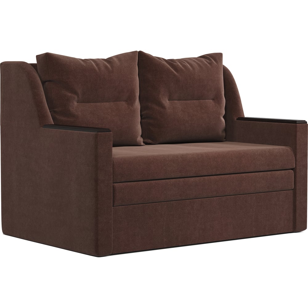 Изображение товара Диван-кровать Шарм Дуэт велюр Дрим шоколад современный стиль практичный 2 места