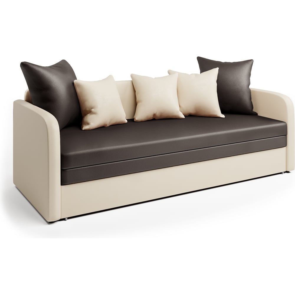 Изображение товара Софа Шарм Трио экокожа бежевый и шоколад 1006025