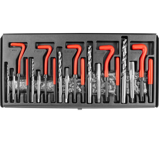 Изображение товара Набор для восстановления резьбы Thorvik M5-M12, 131 предмет TRIS131 53171