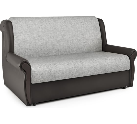 Изображение товара Диван-кровать Шарм Аккорд М 120 экокожа, шоколад и серый шенилл 33070122