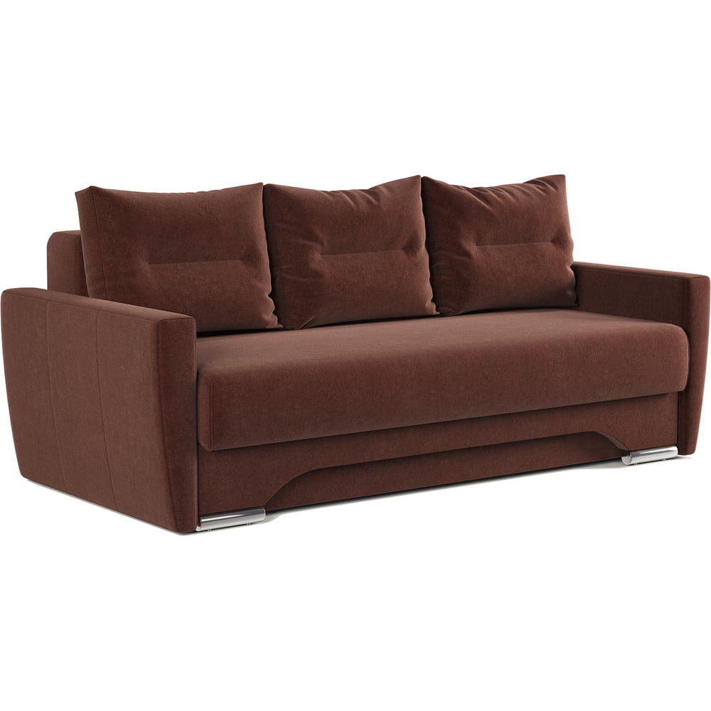 Изображение товара Диван-кровать Шарм Опера 130 велюр Дрим шоколад современный стиль удобно раскладной