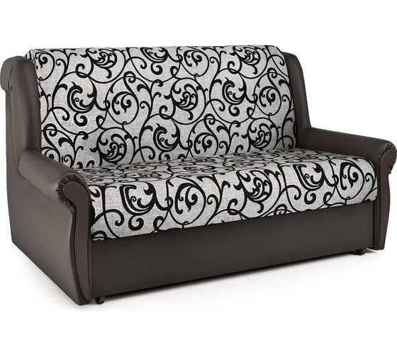 Изображение товара Диван-кровать Шарм Аккорд М 140 экокожа, шоколад и узоры 33070138