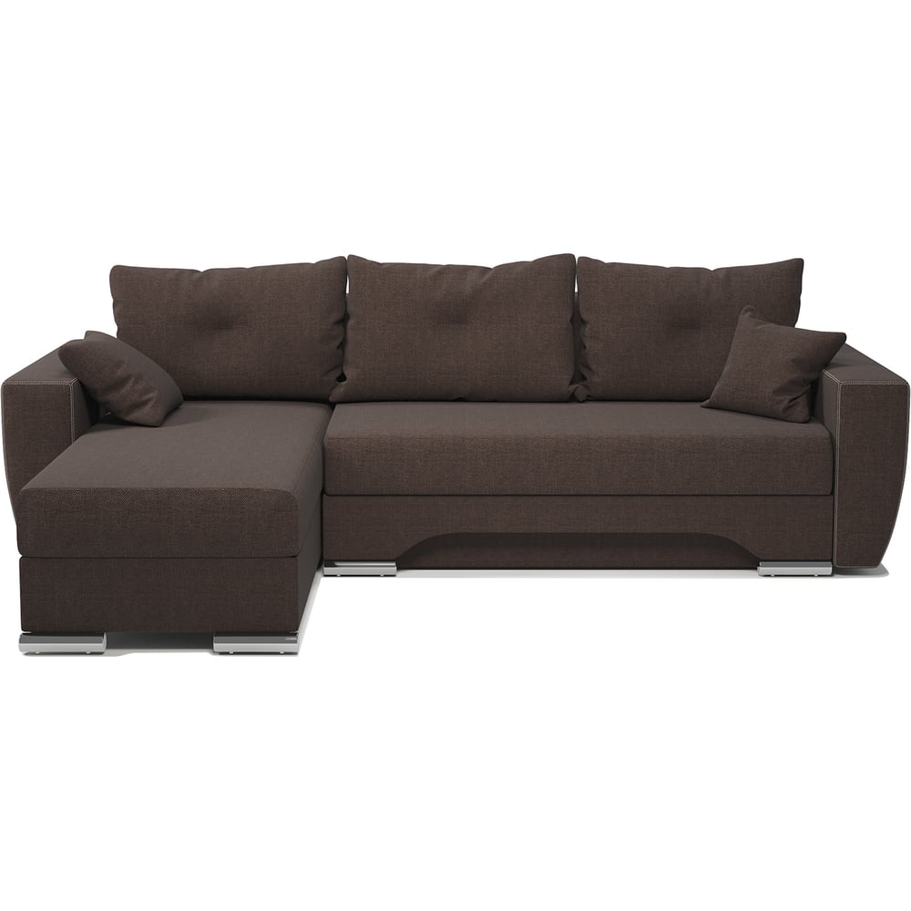 Изображение товара Угловой диван Шарм ЕвроШаг левый шоколадная рогожка 2720х1800 мм