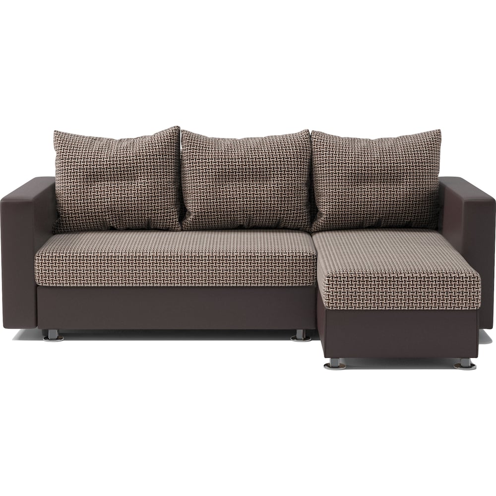 Изображение товара Угловой диван Шарм Ария правый коричневый экокожа современный дизайн