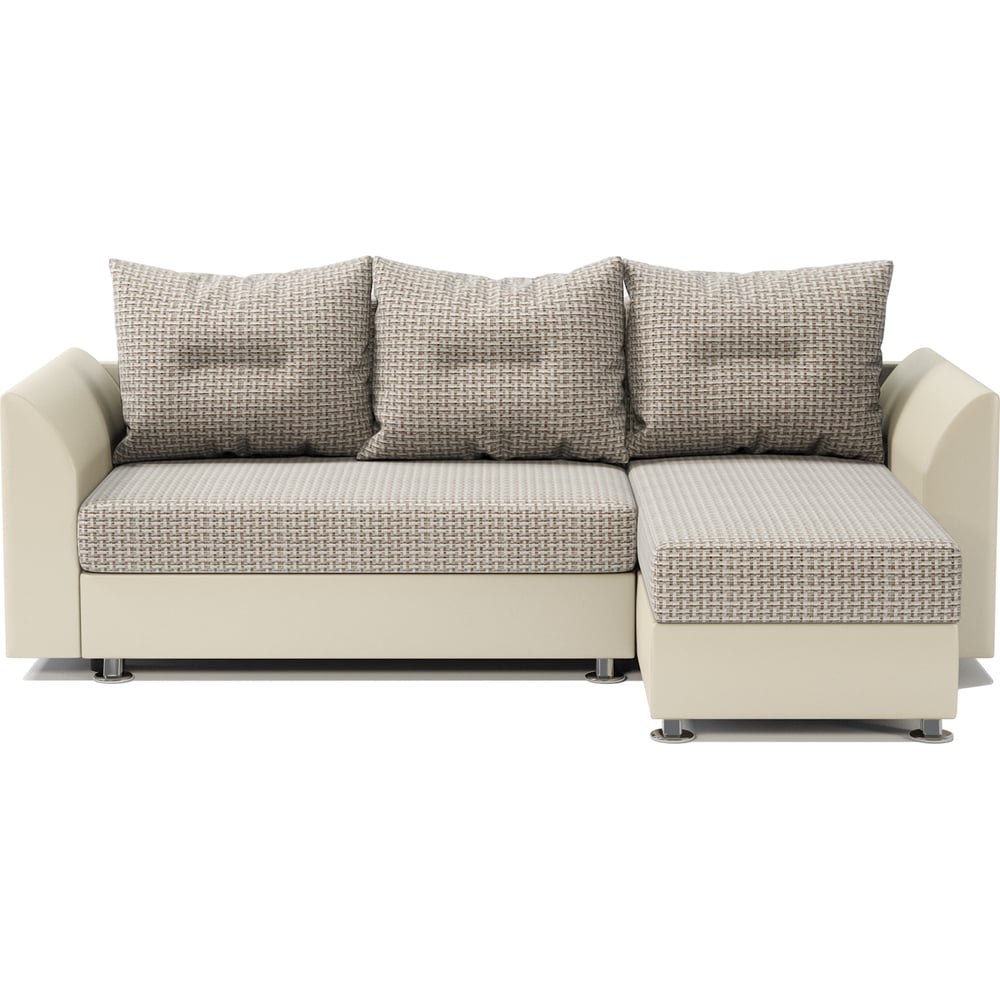 Изображение товара Угловой диван Шарм Ария Скала правый бежевый экокожа рогожка современный стиль