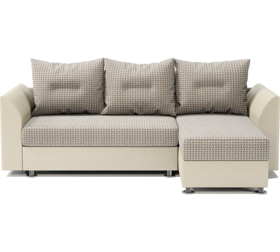 Изображение товара Угловой диван Шарм Ария Скала правый, Корфу бежевый и экокожа, бежевый 190422126