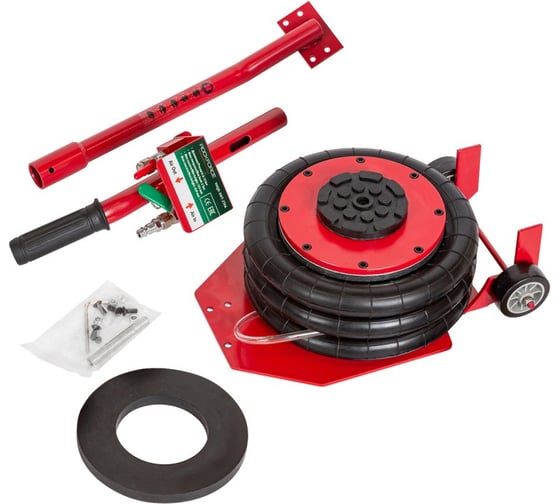 Изображение товара Подкатной пневматический домкрат Rockforce 3 т (6-12 bar, h min 135 мм, h max 420 мм, 3 подушки, Ø270 мм) RF-YHQD-3WT-270A(48278)