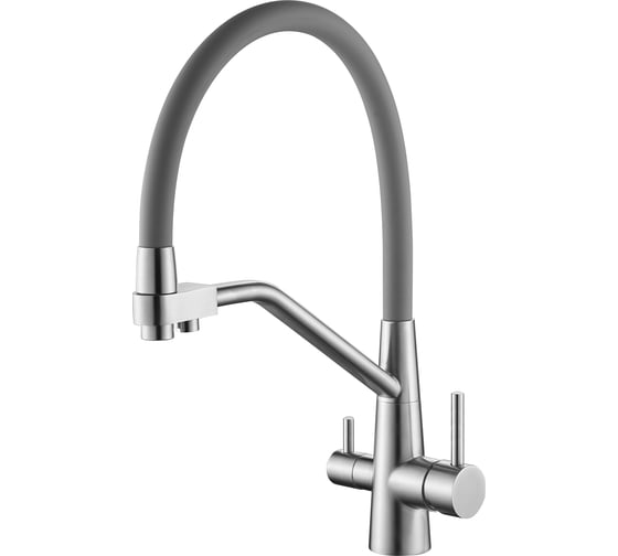 Изображение товара Смеситель для кухни SPLENKA со съемным изливом и подключением к фильтру, сатин/серый S71.62.05