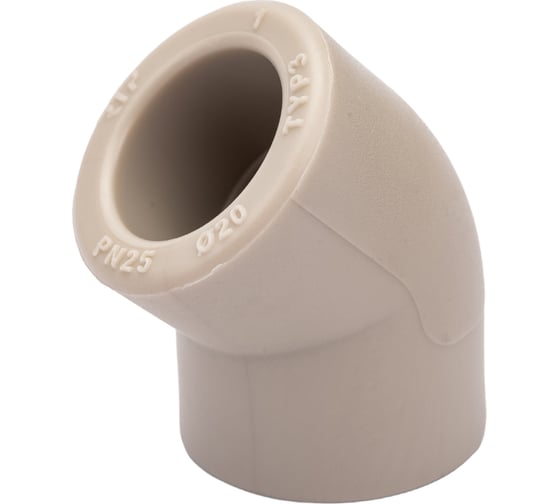 Изображение товара Угольник RTP PN25 45 градусов, внутр внутр D20 мм, серая 11024