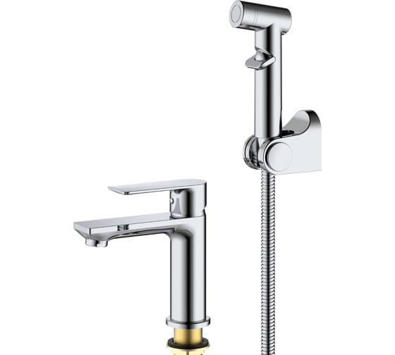 Изображение товара Смеситель для умывальника с гигиеническим душем SPLENKA хром S05.12