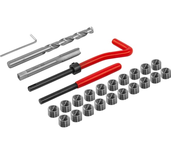 Изображение товара Набор для восстановления резьбы Thorvik TRIS810 M8x1.0, 25 предметов 53183