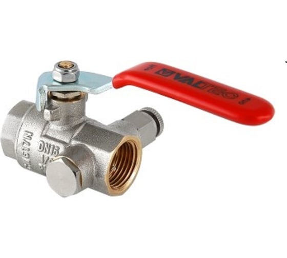 Изображение товара Комплект Valtec _8 VI7 Кран шар. BASE с дренажом и воздухоотводчиком 1/2 вн.-вн. VT.245.N.04 2 штуки VT.VI7.K8.245.2