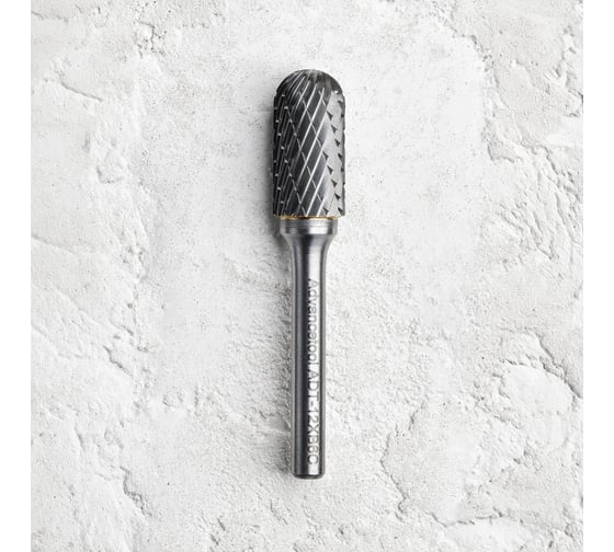 Изображение товара Бор-фреза твердосплавная форма C (цилиндр со сферическим торцом) d19x25хL70 мм, хв-к 6 мм Advancetool ADT-19XB6C