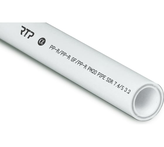 Изображение товара Труба RTP PN20, SDR 7.4, армированная стекловолокном, цвет слоя серый D 125х17.1 мм, 4 м 15671