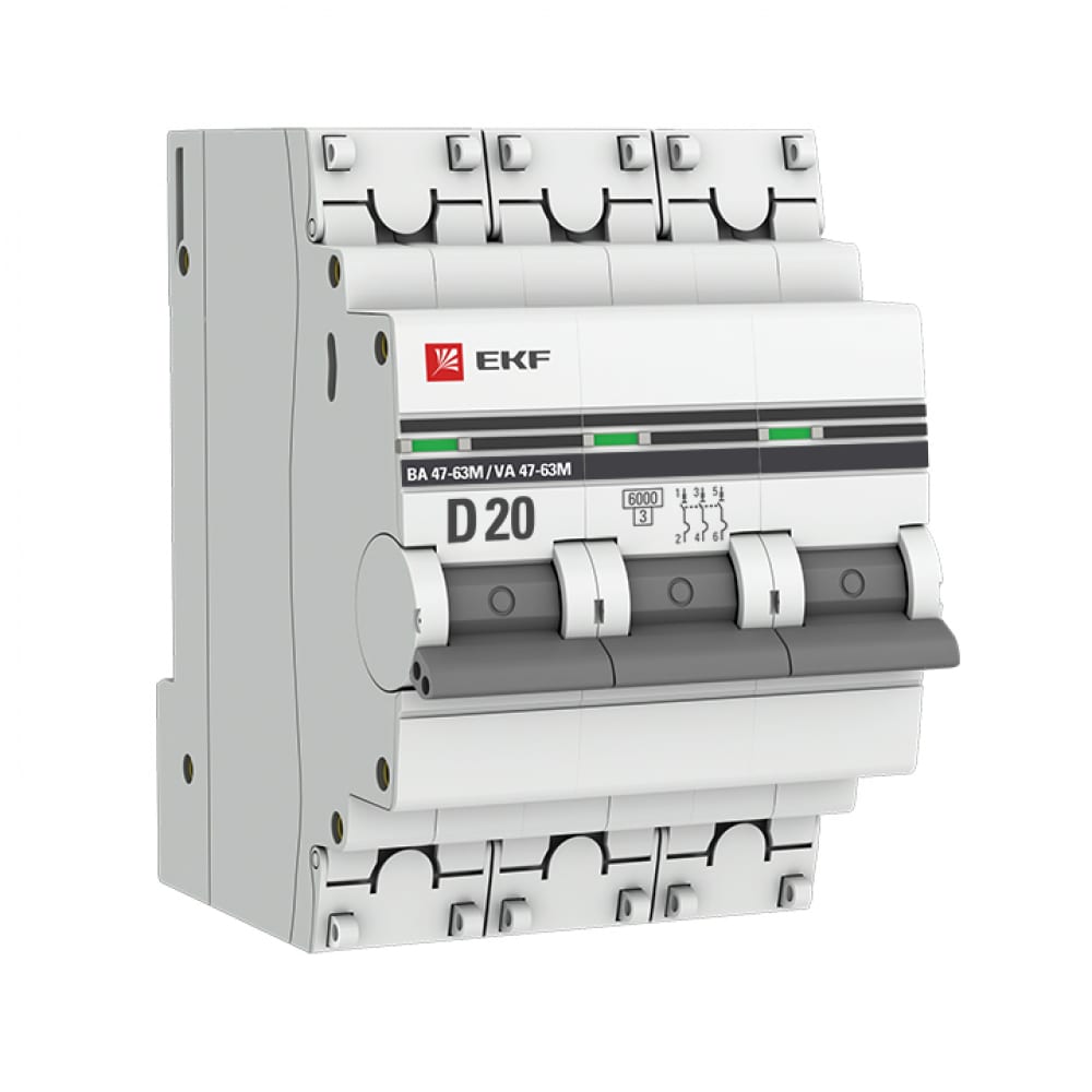 Автоматический выключатель EKF - mcb4763m-6-3-20D-pro
