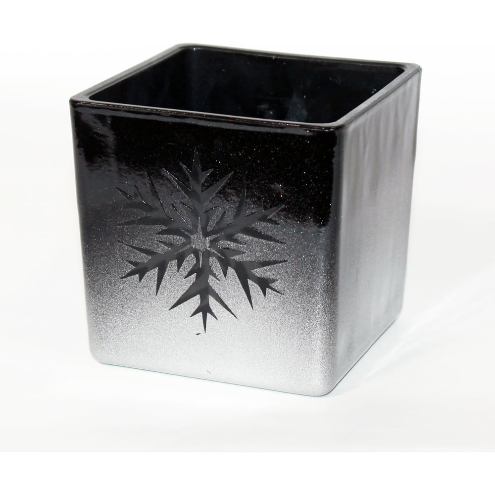Изображение товара Кашпо-Подсвечник ЭЛЕТЕХ Куб черный из стекла