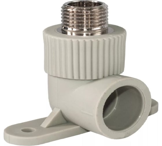 Изображение товара Угольник с креплением RTP PN25 комбинированный, наружная резьба D25х3/4 мм, серый 15922