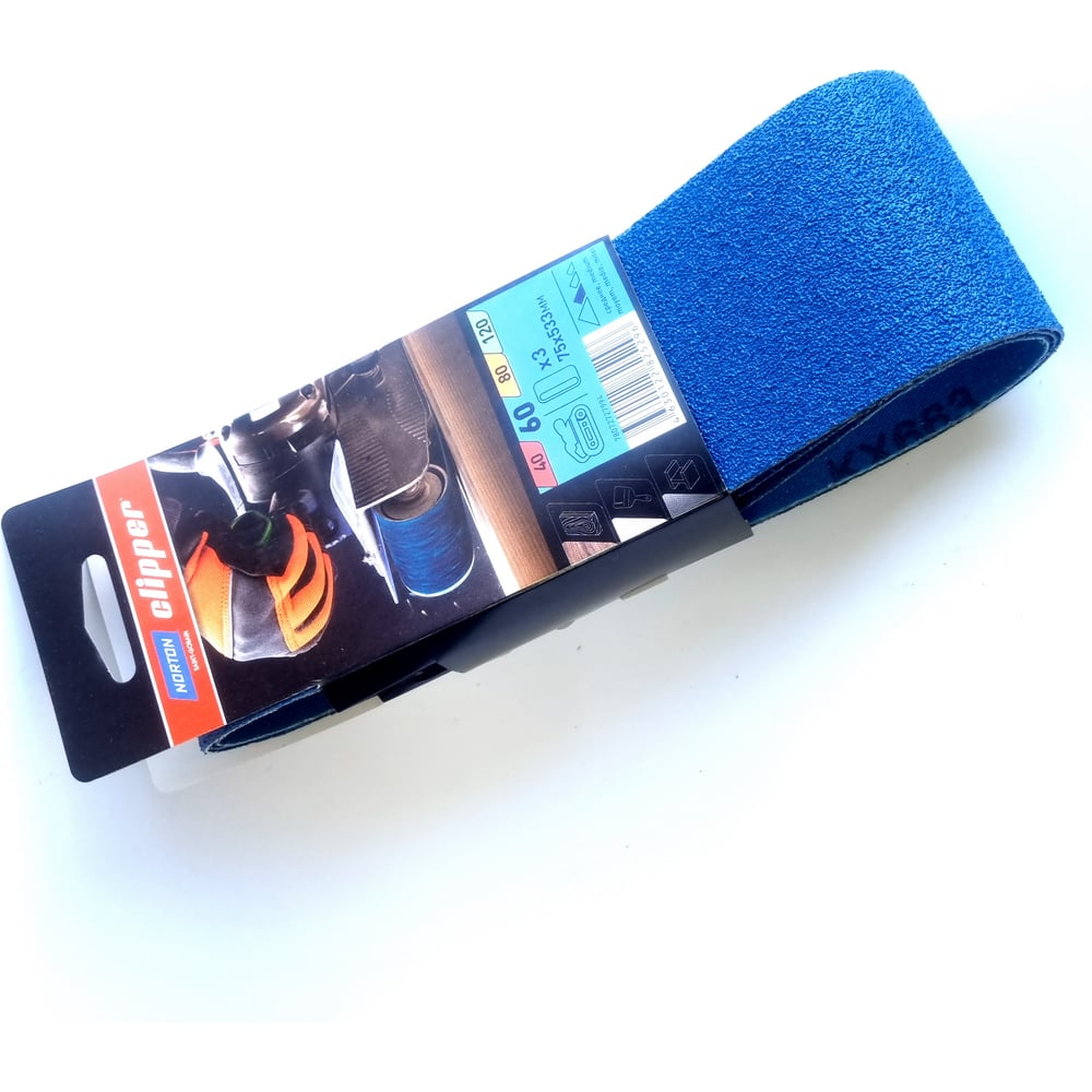 Изображение товара Шлифовальная лента циркониевая 75x533 мм 3 шт Р80 NORTON