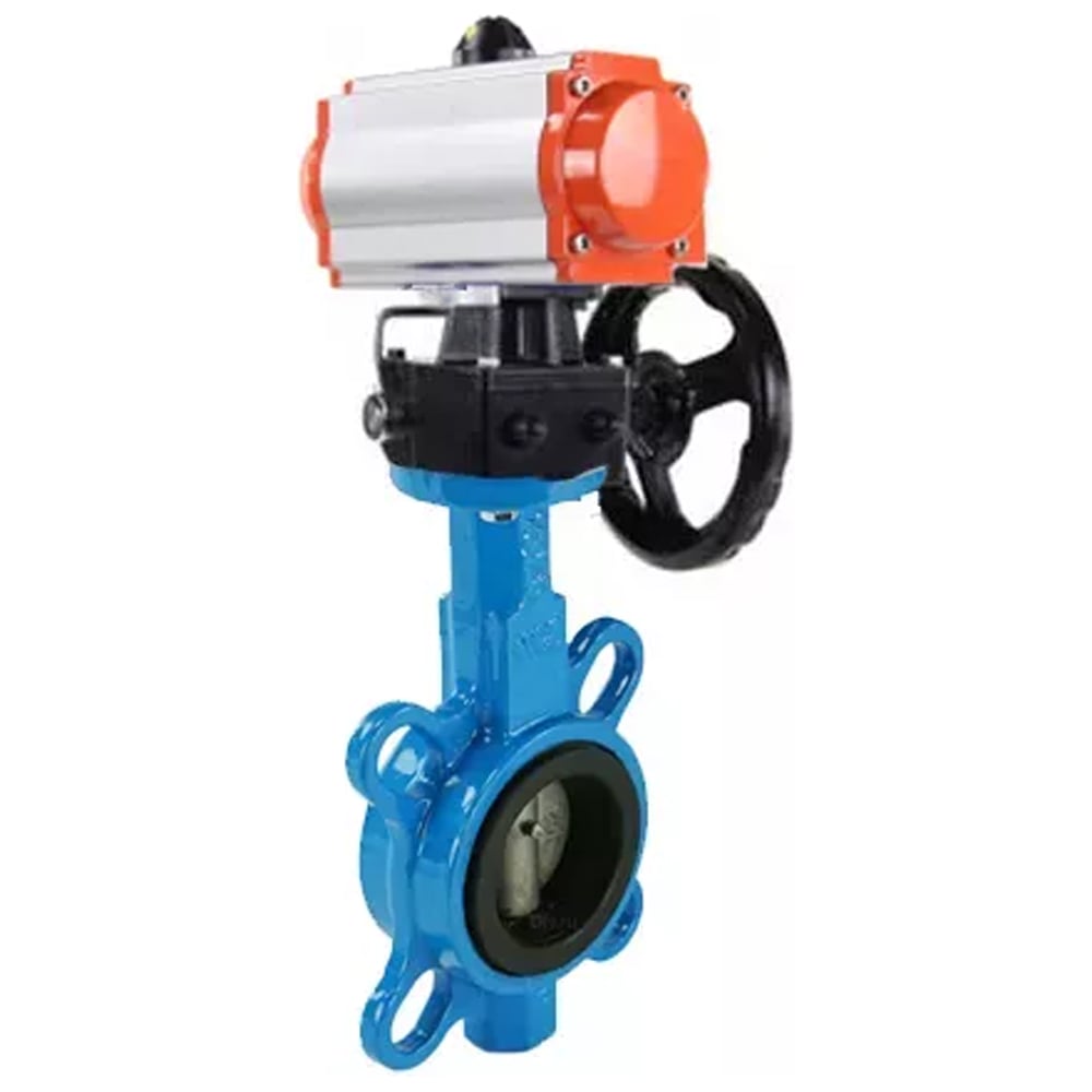 Изображение товара Затвор DN.ru 316L-316L-VITON Ду80 Ру16 с пневмоприводом