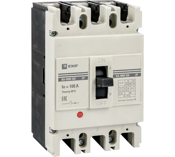 Изображение товара Автоматический выключатель EKF PROxima ВА-99М 250/100А, 3P, 35кА mccb99-250-100m