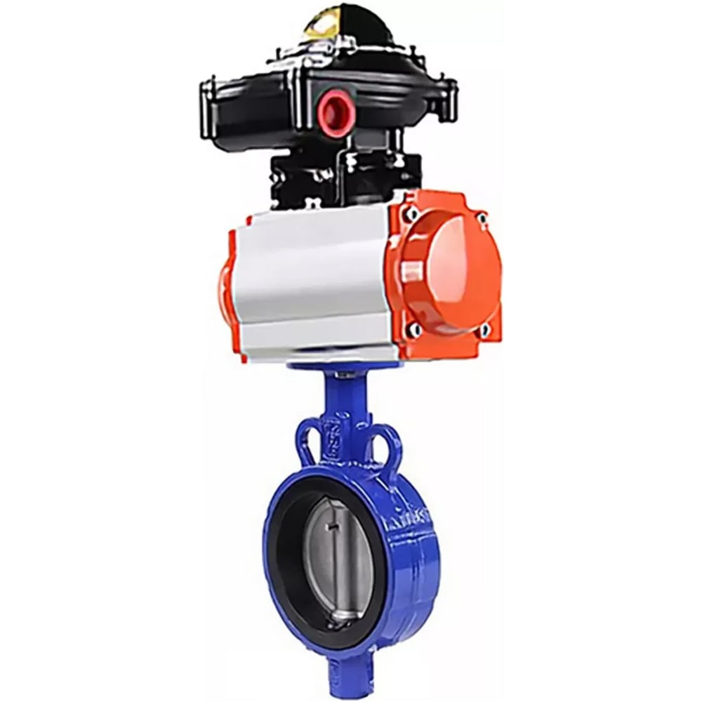 Изображение товара Затвор DN.ru AL-316L-EPDM Ду25 Ру16 с пневмоприводом профессиональный дисковый