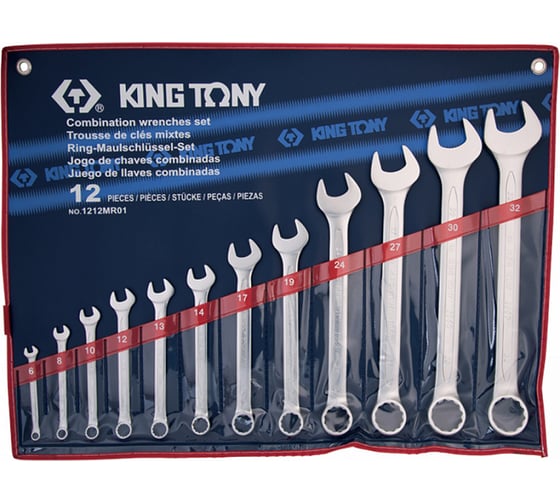 Изображение товара Набор комбинированных ключей KING TONY 6-32 мм, 12 предметов 1212MR01