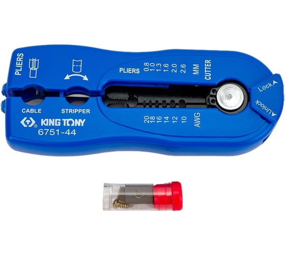 Изображение товара Многофункциональный стриппер для зачистки и резки провода KING TONY 6751-44