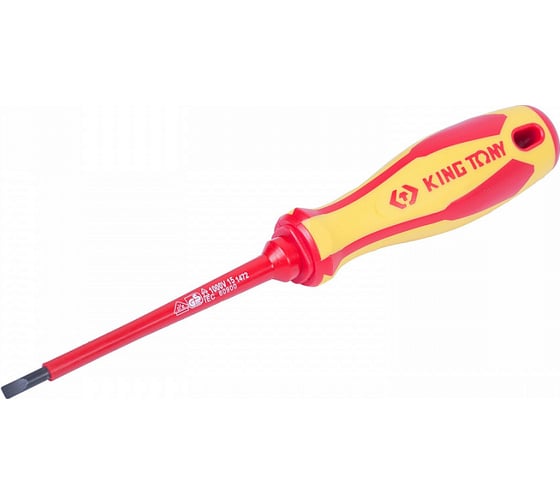 Изображение товара Шлицевая отвертка KING TONY Slotted 3,5 мм, 100 мм, диэлектрическая 14723504