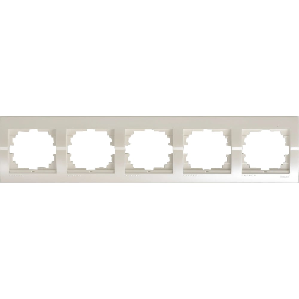 Рамка lezard deriy 5-ая горизонтальная жемчужно-белая металлик 702-3000-150 - фото 1
