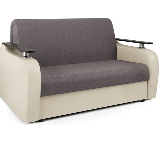 Изображение товара Диван аккордеон Шарм Гранд Д 100 рогожка латте и экокожа бежевый 33070373