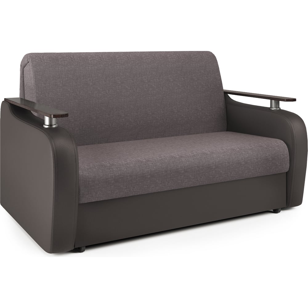 Изображение товара Диван аккордеон Шарм Гранд Латте с экокожей и рогожкой 2 местный