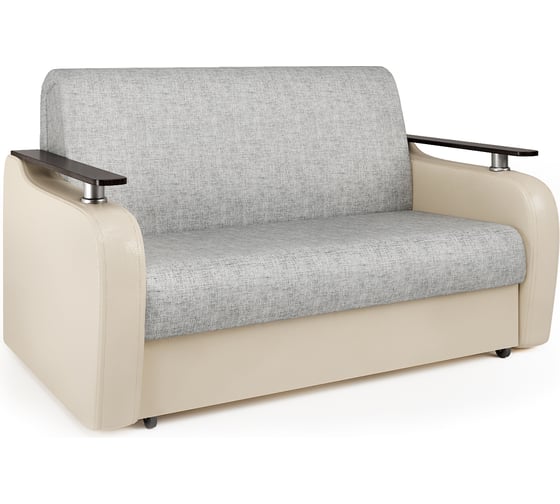 Изображение товара Диван аккордеон Шарм Гранд Д 100 экокожа, бежевый и серый шенилл 33070006