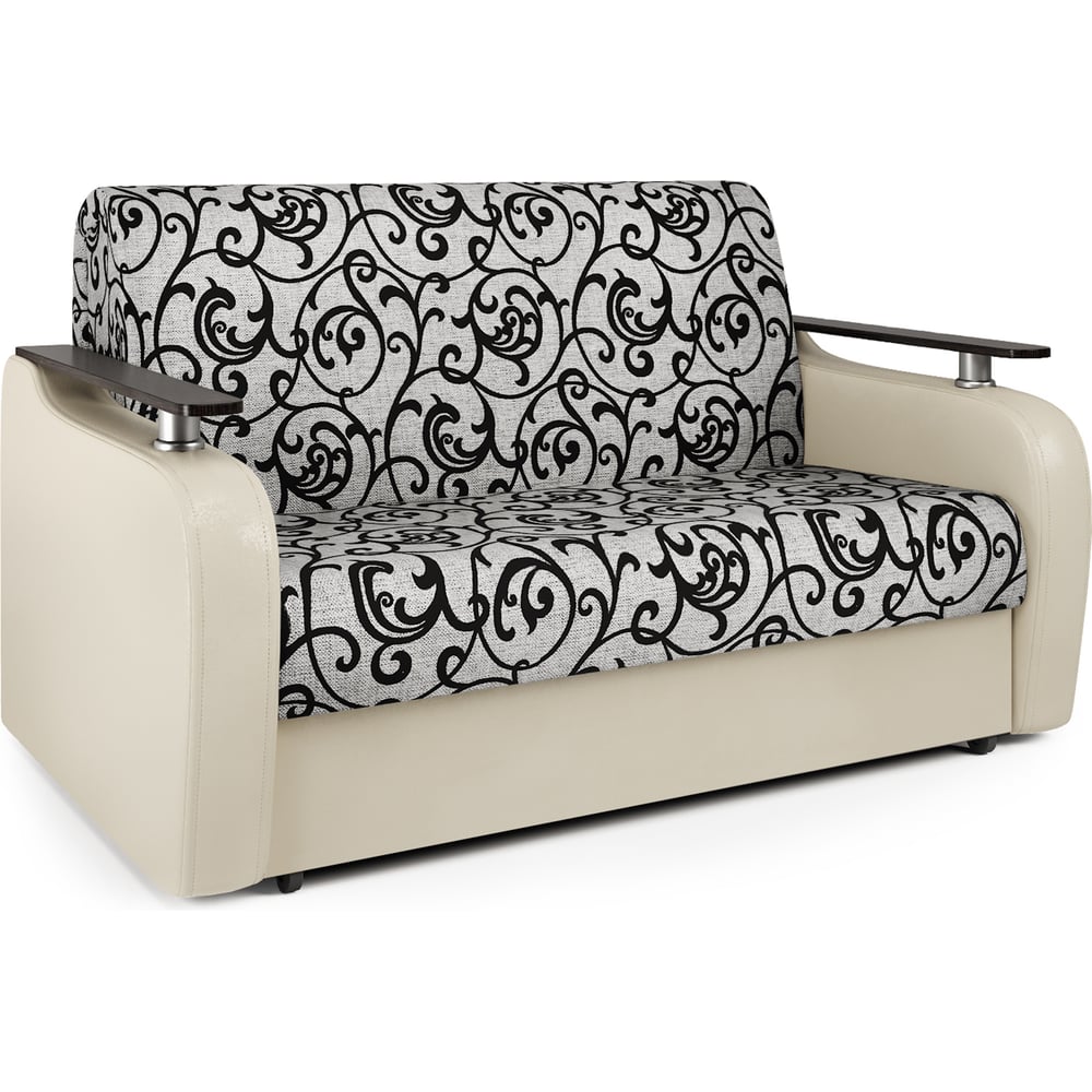 Изображение товара Диван аккордеон Шарм Гранд Д 100 экокожа бежевый узоры современный стиль