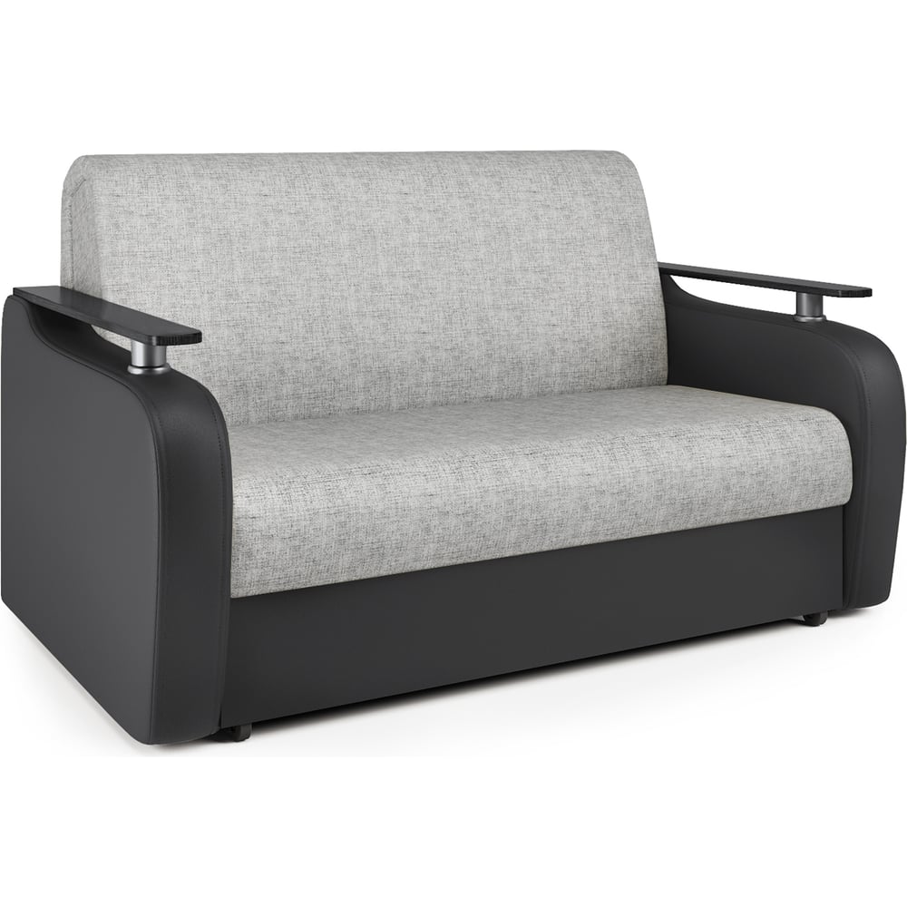 Изображение товара Диван аккордеон Шарм Гранд Д 100 экокожа, черная и серый шенилл 33070383