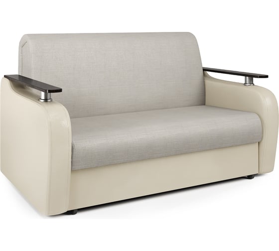 Изображение товара Диван аккордеон Шарм Гранд Д 100 экокожа, бежевый и шенилл бежевый 33070386