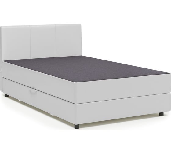 Изображение товара Кровать Шарм Классика 100, серая рогожка и белая экокожа 104210538