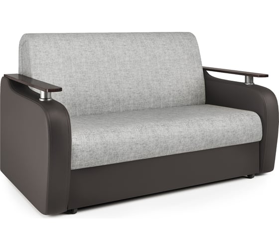 Изображение товара Диван аккордеон Шарм Гранд Д 100 экокожа, шоколад и серый шенилл 33070384