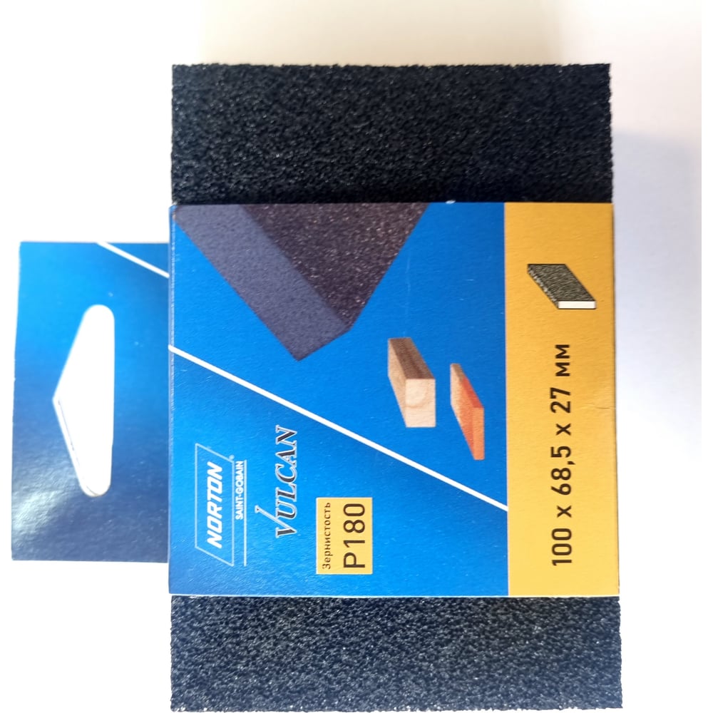 Изображение товара Губка абразивная 4-х сторонняя NORTON 100x68x26 мм P180