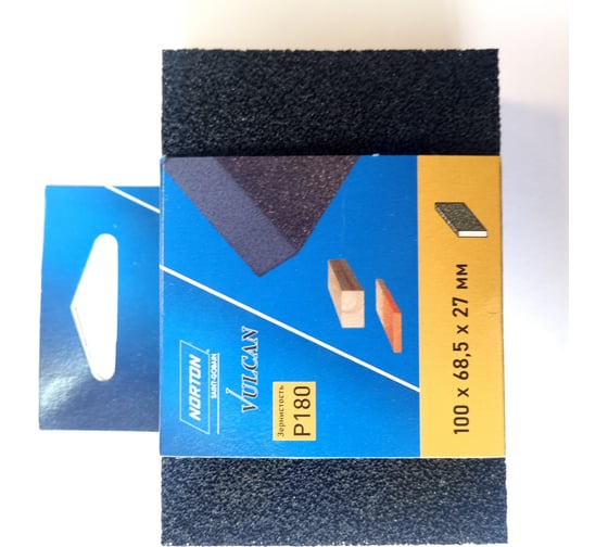Изображение товара Губка абразивная 4-х сторонняя, 100x68x26 мм, P180 NORTON 77696094105DIY