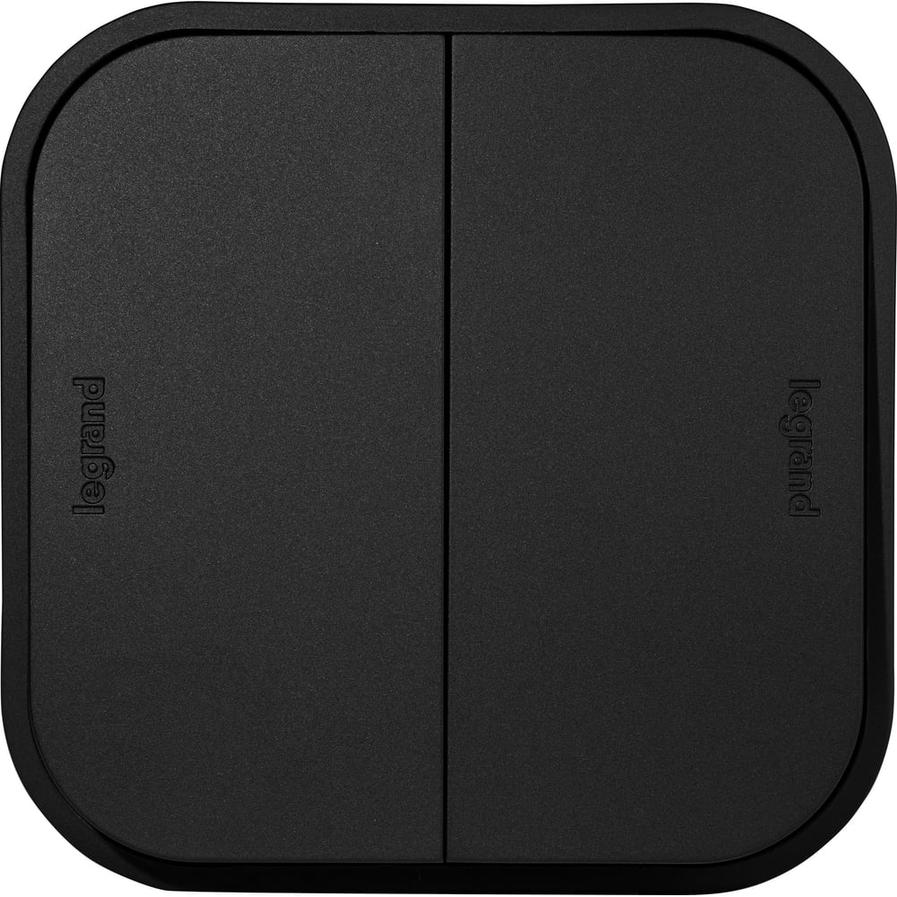 Изображение товара Выключатель двухклавишный Legrand Quteo IP20 10А 250В накладной черный матовый