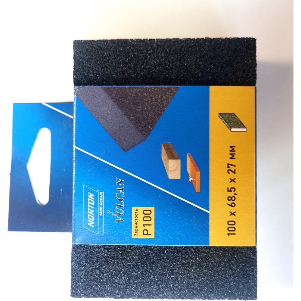 Изображение товара Губка абразивная 4-х сторонняя P100, 100х68х26 мм NORTON