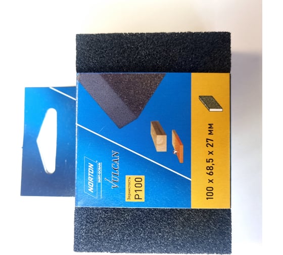 Изображение товара Губка абразивная 4-х сторонняя, 100x68x26 мм, P100 NORTON 77696094104DIY